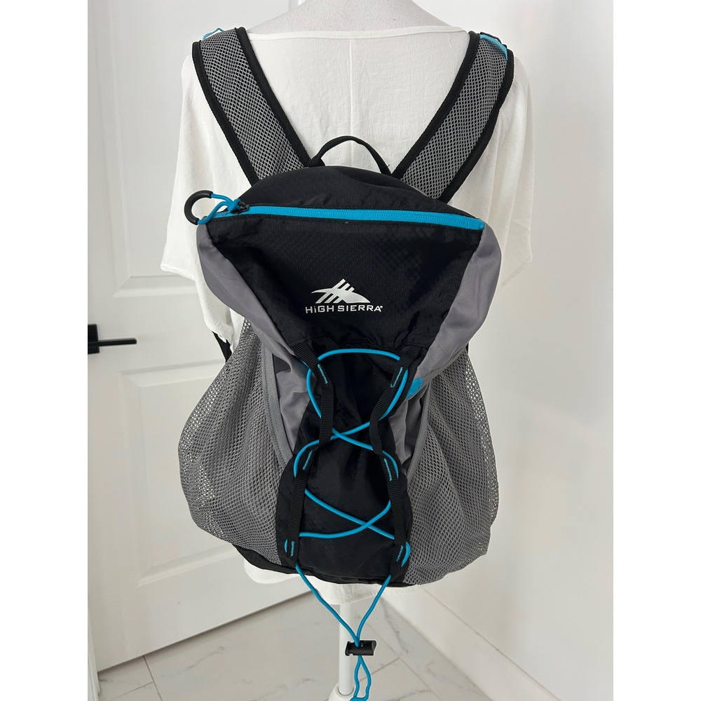 High Sierra Lightweight Hiking Daypack Backpack Black Grey Cyan Blue Mesh Straps